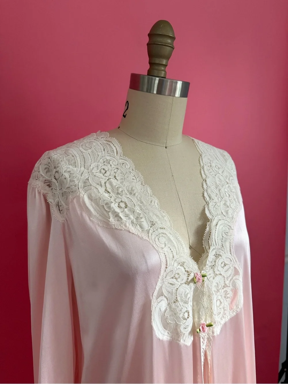 Vintage 70s/80s Coquette Vanity Fair Romantic Lace Adorned Rosette MATCHING SET